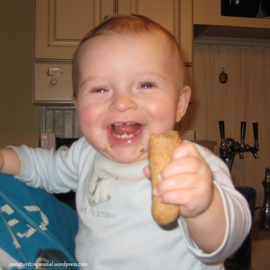G likes his biscuit!